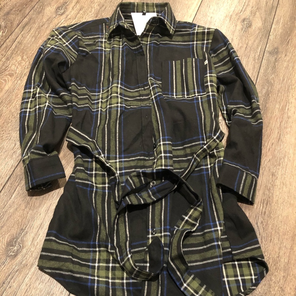 Agnes & Dora Flannel Tunic Line Plaid Size XSmall